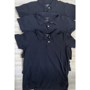 Lands' End Uniform Girl's Short Sleeve Active Polo‎ Shirt Classic Navy Large 14